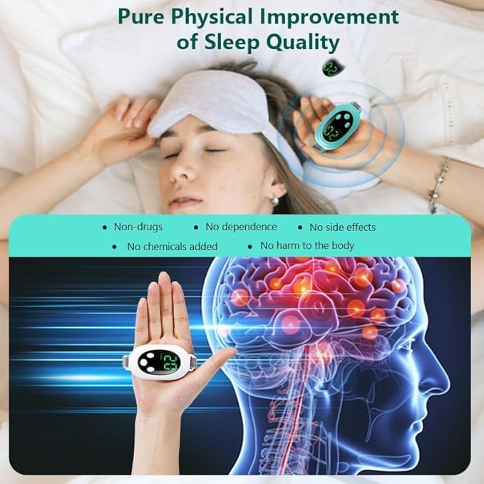 Handheld Sleep Aid Device, Anxiety Device, Relief Anxiety Help Sleep, Promotes Rest, USB Rechargeable，Microcurrent Relaxation Tool, USB Rechargeable, for Adults