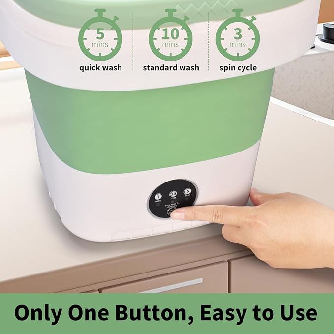 Portable Mini Washing Machine, 20L Upgraded with Spin Basket Laundry Machine, 3 Modes Deep Cleaning for Baby Clothes, Underwear & Socks, Perfect for Apartment, Dorm, Hotel, Travel & Camping