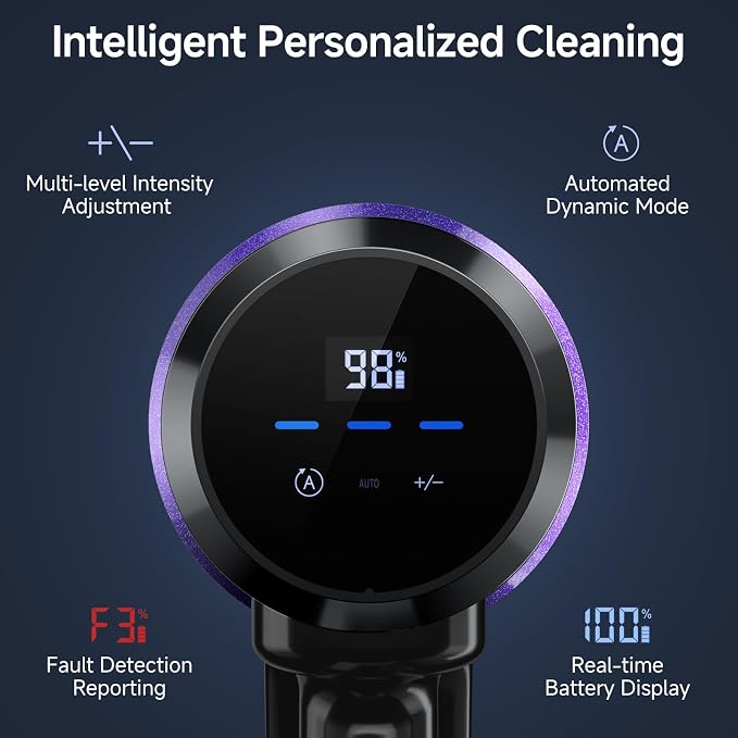 Cordless Vacuum Cleaner, 550W/50Kpa/70Mins Vacuum Cleaners for Home with Smart Auto Mode/LED Touch Display, Self-Standing Cordless Stick Vacuum Rechargeable, Vacuum Cleaner for Pet Hair/Carpet/Floors | Self-Standing Cordless Stick Vacuum Rechargeable w...