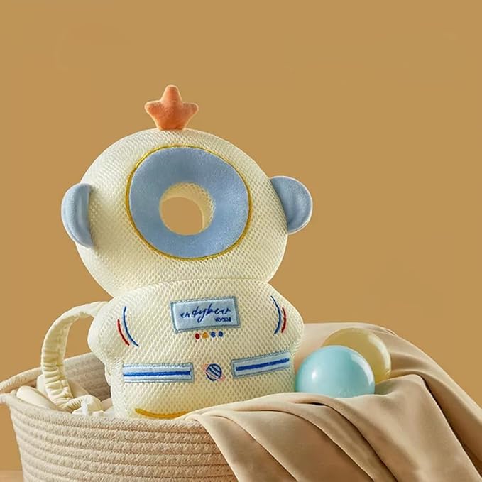 Baby Head Protector Cushion Backpack with 3 Baby Knee Pads for Walking & Crawling. (Astronaut)