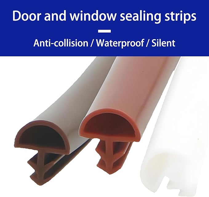 Weather Stripping Seal Strip for Doors and Windows Soundproof Insulation Draft Blocker for Door Frame Window Gap Weatherproofing 12mm-White 10m