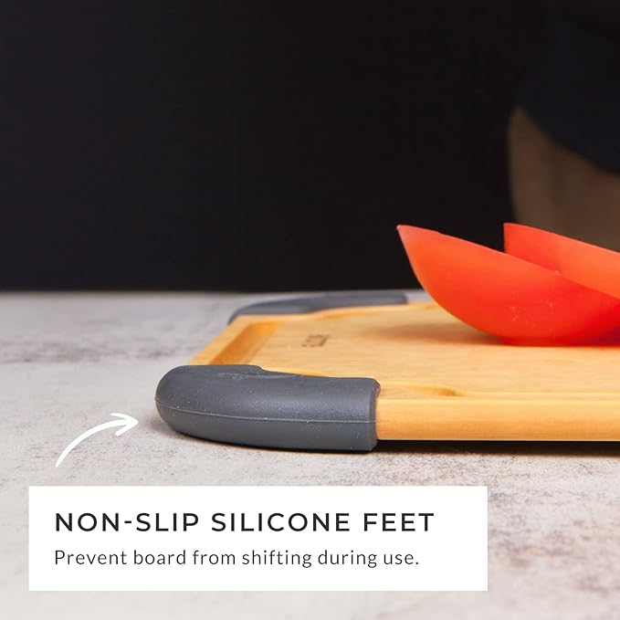 Elihome Essential Series 4-in1 Cutting Board Set for Kitchen, Dishwasher Safe, Non-slip Feet, Juice Groove, BPA Free, Reversible, 4 pieces Cutting Board Set