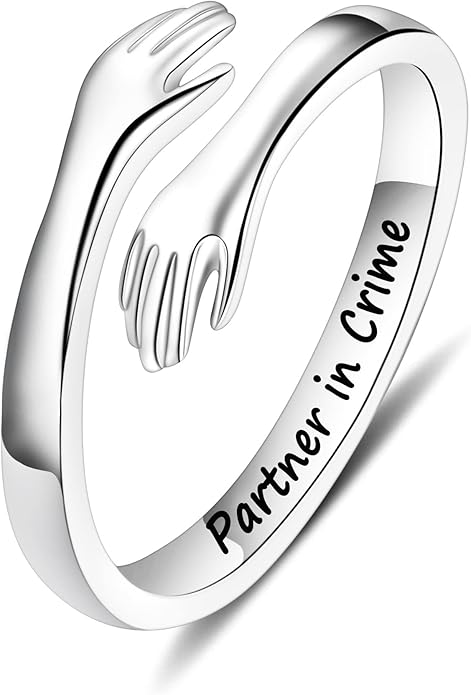 Yesteel Mothers Day Gifts - S925 Sterling Silver Hug Ring for Women Teen Girls, Adjustable Ring Jewelry Mothers Day Birthday Gifts for Daughters Mom Sister Wife Friends Grandma