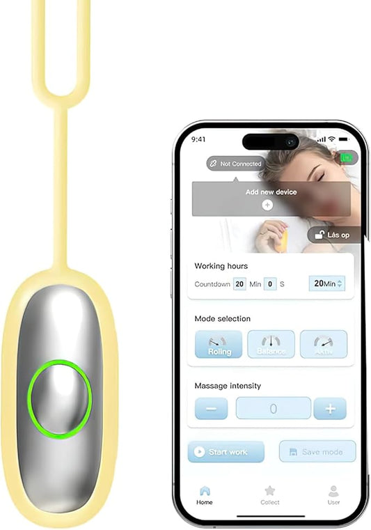 Sleep Aid Handheld Intelligent Device with App Control, Smart Pulse Technology for Sleep and Nap Support (Cream Yellow)