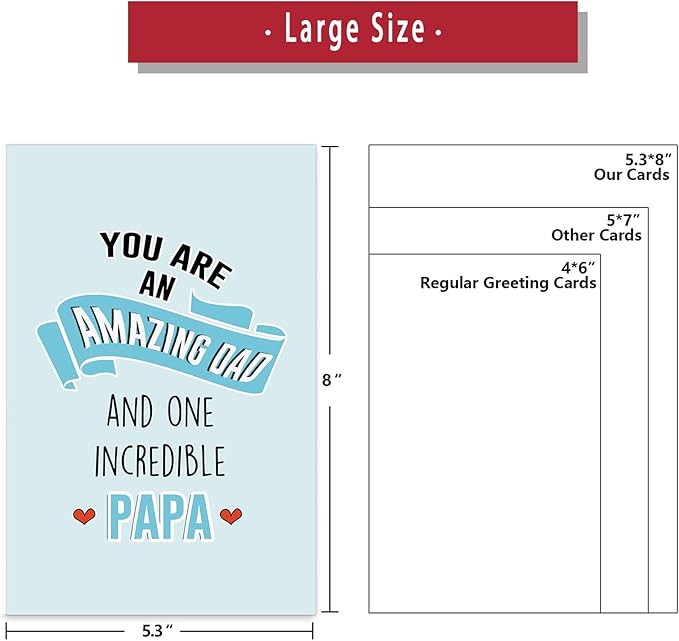 Ziwenhu Happy Fathers Day Cute Card for Dad,Special Father’s Day Card from Children,Amazing Dad Card,Birthday Card for Daddy,Papa Fathers Day Card,Dad Gift from Daughter Son Wife…