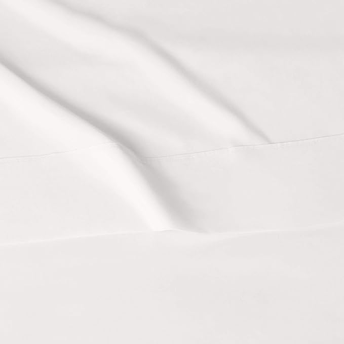 Amazon Basics Lightweight Ultra-Soft, Breathable, Wrinkle Free Brushed Microfiber 3 Piece Bed Sheet Set with 14-Inch Deep Pockets, Twin XL, Cream, Solid
