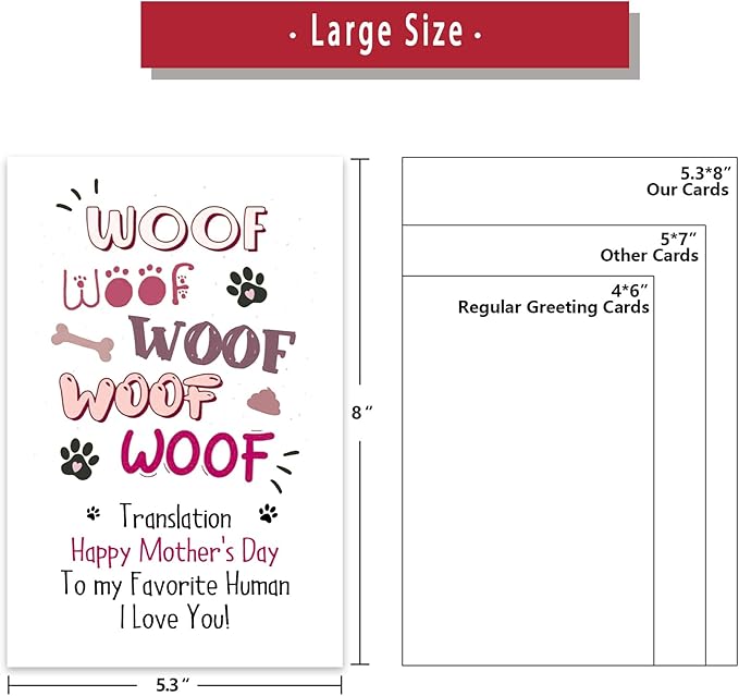 Ziwenhu Mother's Day Card from Dog,Funny Mothers Day Card for Women,Cute Dog Mothers Day Gifts for Mom,Happy Mother's Day