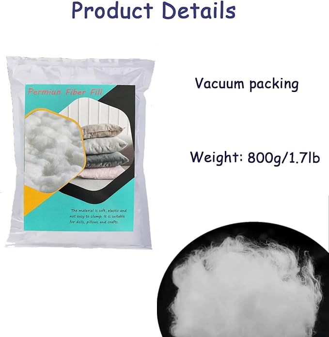 800g/1.7lb Premium Polyester Stuffing for Stuffed Animals,Soft and Warm Down Feather Like Pillow Stuffing for Couch Pillow,Fiber Filling Stuffing for Craft