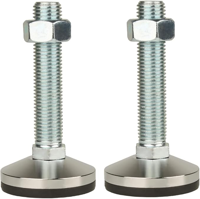 Heavy Duty Leveling Screw Leg,Leg Leveler 3.94" Dia Base,Adjustable Leveling feet M30 Thread, 5500 Lb Capacity,Capacity for Workbench, Machine, Cabinet (D100xM30x150,2 Pcs,Black)
