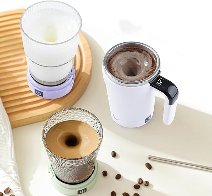 Magnetic Auto Stirring Cup Coffee Protein Shakes Electric Mixer Food Grade Stainless Steel Mixing Mug Detachable