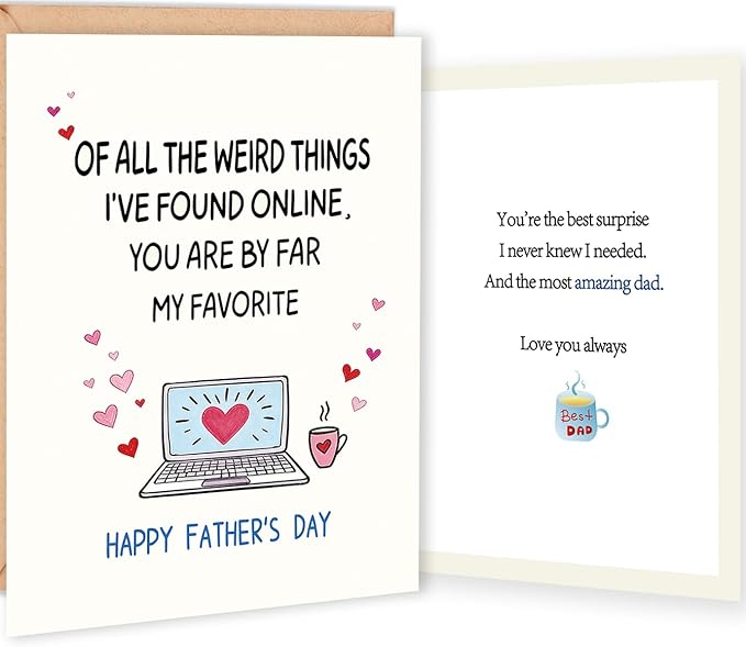 FANCYLUCKY Funny Fathers Day Card for Husband from Wife, Happy Fathers Day Gift for Husband, Father’s Day Decorations for Men