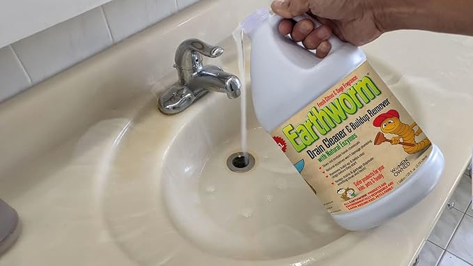 Earthworm Drain Cleaner - Drain Deodorizer - Natural and Family-Safe - 64 fl oz