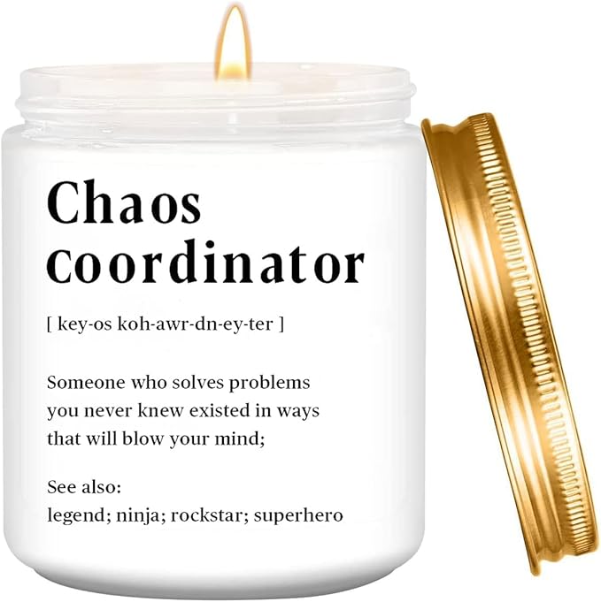 LEIOH Chaos Coordinator Gift Ideas,Christmas Birthday Thank You Gifts for Women,Boss Lady,Coworkers,Manager,Office,Teacher,Nurse,Mom,Her, Lavender Jar Candle
