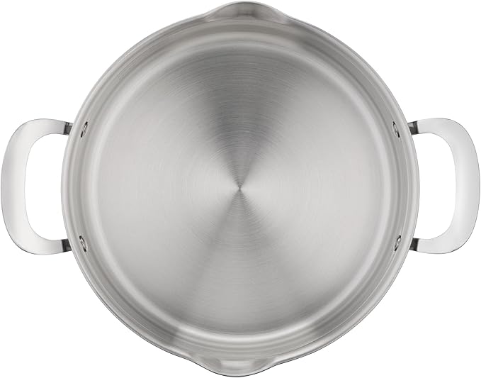 Jamie Oliver by T-fal Cook Smart 10-Piece Cookware Set, Uncoated Stainless Steel, Robust, Fast Heating, Even Cooking, Riveted Handle, Induction safe, Oven and dishwasher safe