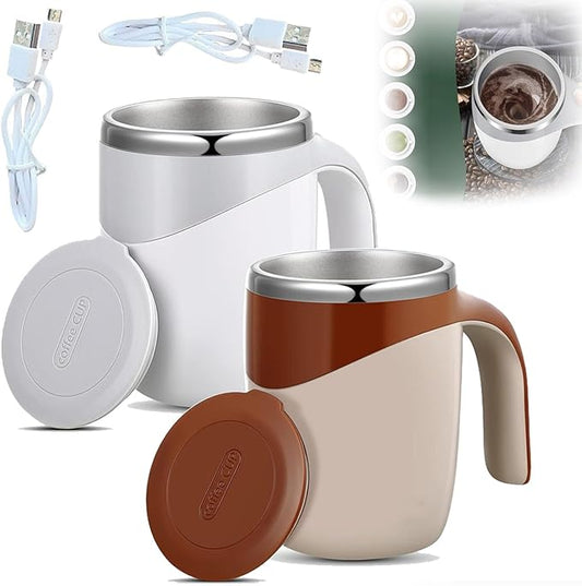 Automatic Magnetic Stirring Coffee Mug, Automatic Coffee Stir Cup, Self Stir Coffee Mug, Self Stirring Coffee Mug, Auto Stirring Coffee Mu (2PcsA)