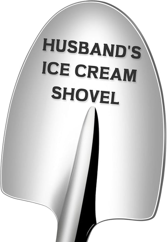 Husband's Ice Cream Shovel - Stainless Steel Ice Cream Scoop - Funny Gift for Husband
