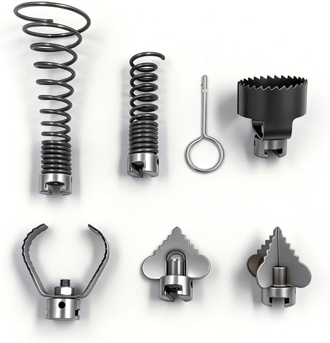 Drain Snake Drill Attachment, Drain Auger Cutter Kit, Fit for RIDGID K-60SP K-60SE K-750 Drain Cleaning Machine, for 5/8" to 7/8" Drain Snake Cable