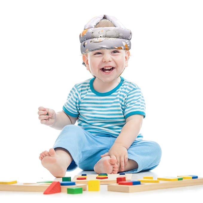 Baby Head Protector Baby Helmet for Crawling Walking, No Bumps Safety Head Adjustable Protective Cap for Walking, Playing (Fox)
