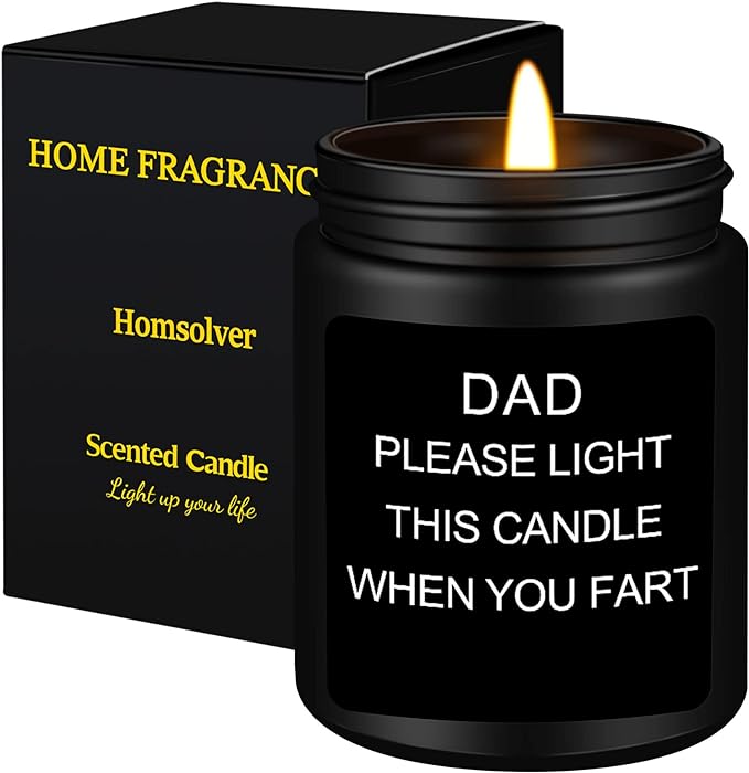 Homsolver Gift for Dad, Fathers Day Christmas Birthday Dad Gifts from Daughter Son - Sandalwood Scented Candle (7OZ)