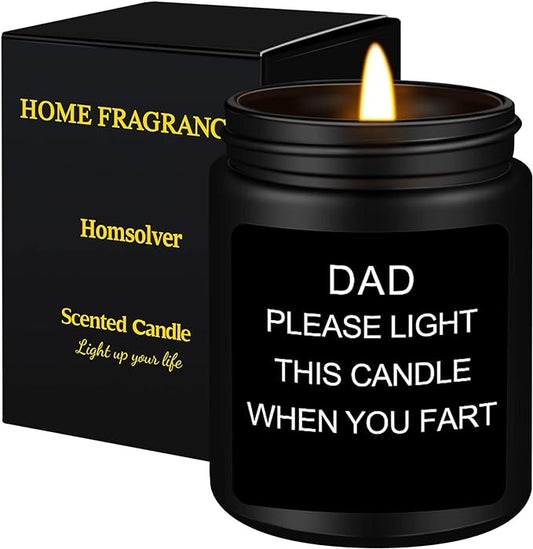 Homsolver Gift for Dad, Fathers Day Christmas Birthday Dad Gifts from Daughter Son - Sandalwood Scented Candle (7OZ)