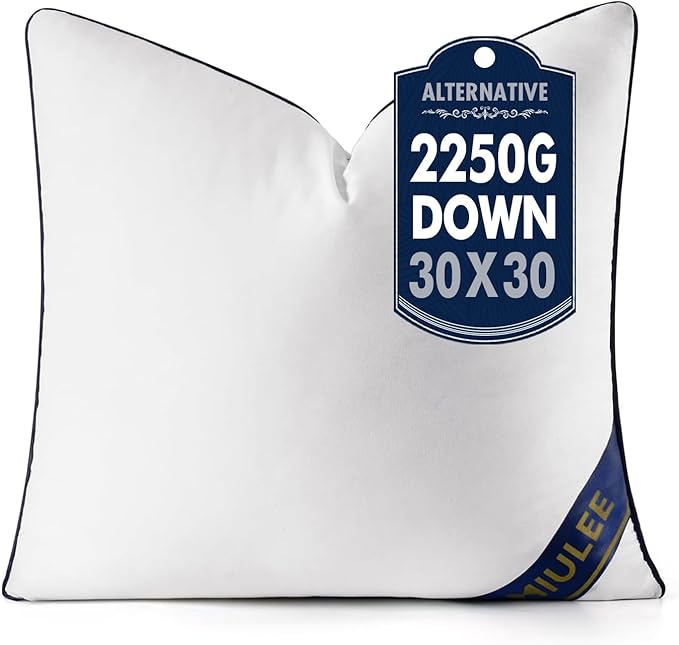MIULEE Euro Pillow Insert 30x30 Throw Pillow Premium Down Alternative Square Decorative Insert Stuffer for Sofa, Couch