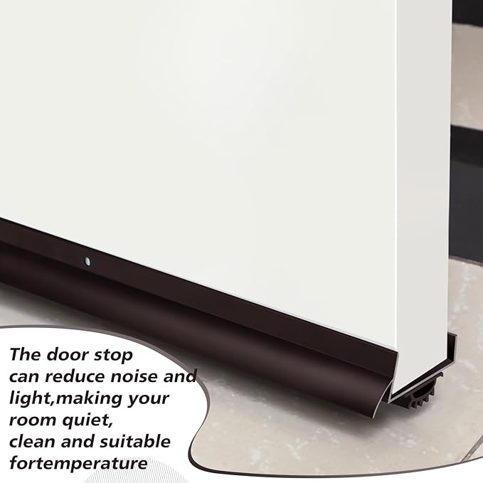 MorningRo 2 Pcs 1-3/4" x 36" U Shaped Aluminum Door Sweep for Bottom of Door with Drip Cap Screw-on Metal Weather Stripping Seal Draft Stopper Threshold for Exterior Front Doors (Brown)