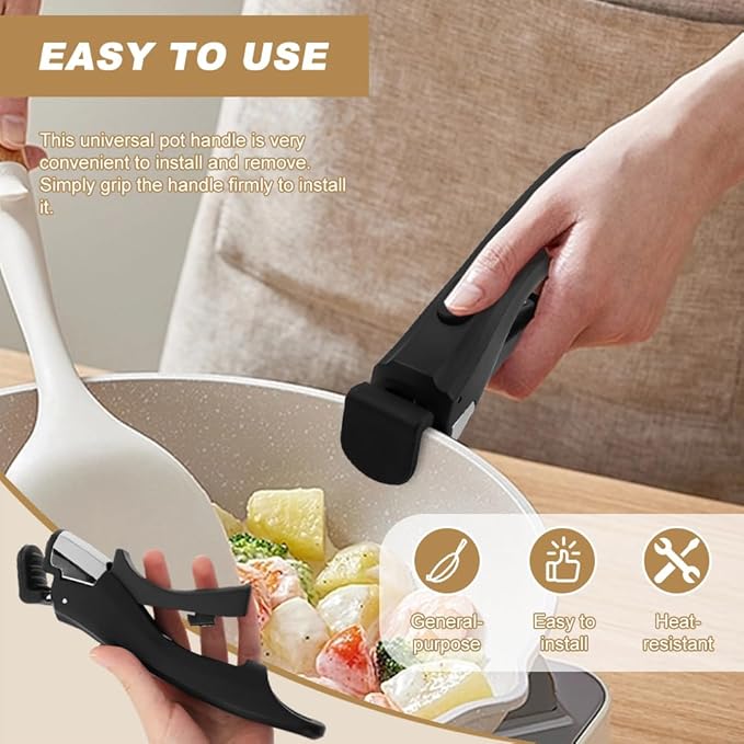 Removable Pot Handle, 2pcs Detachable Pan Handles, Universal Pan Handle, Replacement Handles for Pots and Pans, Fits All Cookware