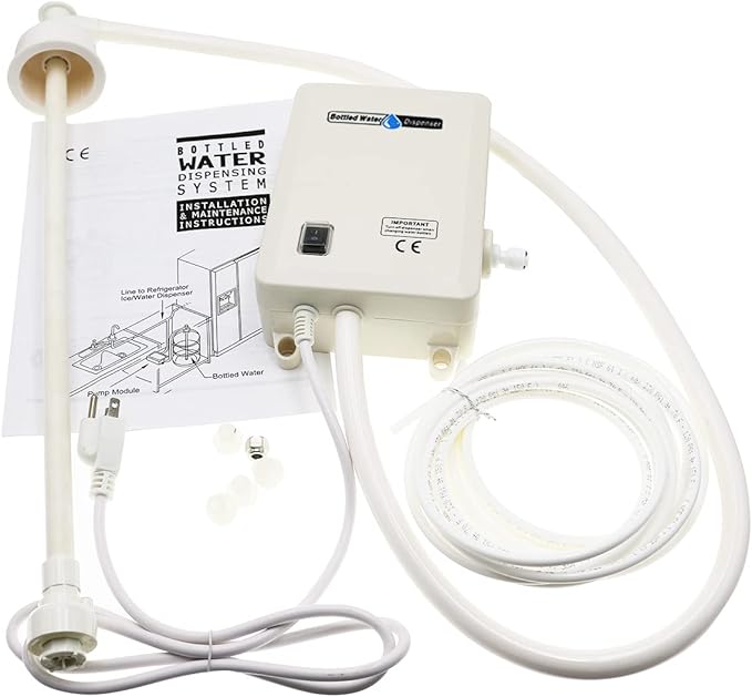 TDRRICH Bottled Water Dispensing Pump System Single-Tube, Drinking Electric Water Pump for 5 Gallon Flow Rate 2L Power 30W Pressure Value 60PSI for Homes Offices Bars Restaurants