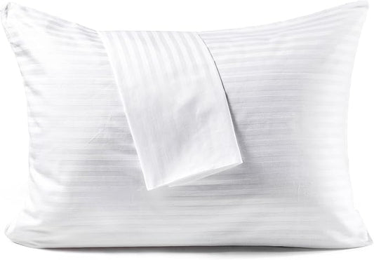 FAUNNA 600TC 100% Cotton Pillow Protectors, Toddler Size (13x18), 2 Pack, Oeko-TEX Certified, Hotel Grade Pillow Cover with Silent Zipper, Zip Up Pillow Cases, White