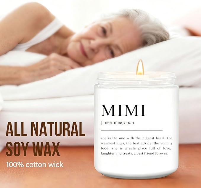 LEIOH Mimi Gifts Mothers Day Gifts for Mimi,Mimis Grandma Grandmother Christmas Birthday Present Lavender Jar Candle
