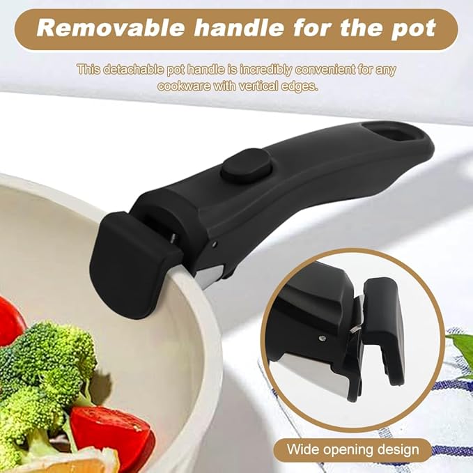 Removable Pot Handle, 2pcs Detachable Pan Handles, Universal Pan Handle, Replacement Handles for Pots and Pans, Fits All Cookware