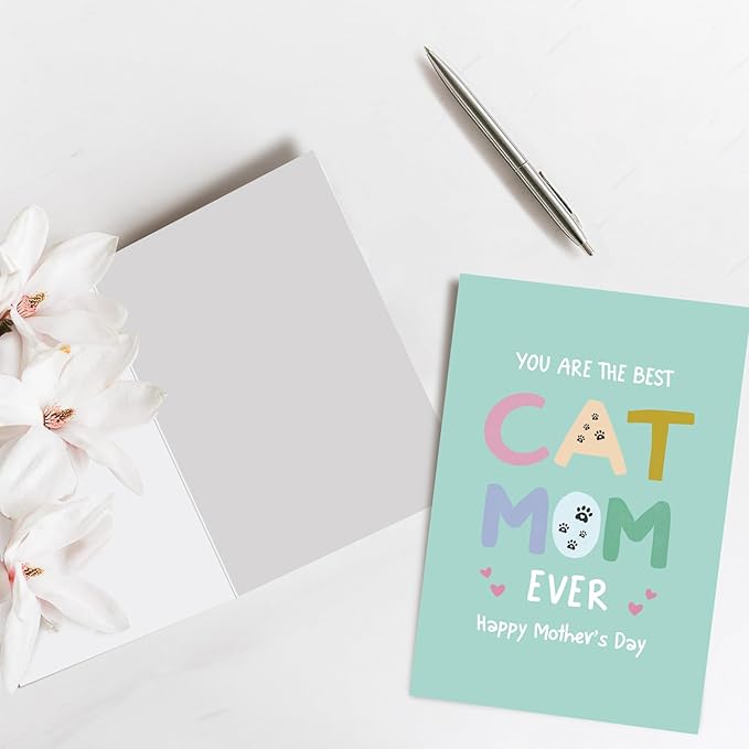 Spercy Funny Mothers Day Card for Cat Mom, Humorous Mothers Day Card for Cat Lovers, You Are the Best Cat Mom Ever