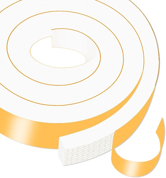 Weather Stripping Door Seal Strip,Weather Stripping,High Density CR Door Seal Strip for Door Frame for Windows (White,2 in x 1 in x 6.5Ft)