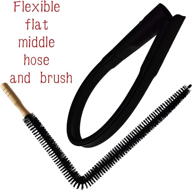 Dryer Vent Cleaner Kit -30inch Clothes Lint Trap Long Flexible Pipe Refrigerator Coil Brush and 24.4inch Flexible Crevice