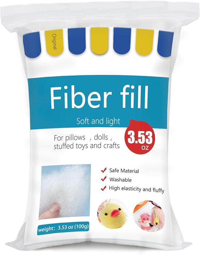 BUTUZE 3.5oz Premium Polyester Fiber Fill, High Resilience Fiberfill Stuffing for Craft, Crochet Animals, Crochet Stuffing, Cotton Stuffing, Recyclable