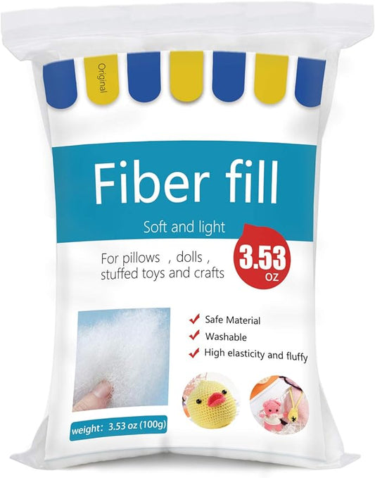 BUTUZE 3.5oz Premium Polyester Fiber Fill, High Resilience Fiberfill Stuffing for Craft, Crochet Animals, Crochet Stuffing, Cotton Stuffing, Recyclable