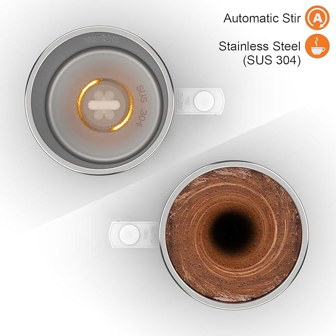 CYANLUX Self Stirring Mug, Rechargeable Automatic Magnetic Electric Coffee Mug, Rotating Mixing Cup, To Stir Coffee, Chocolate, Milk, Protein,Cocoa, Great For Home Office Travel School (White)