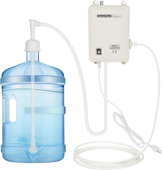 LIYUAN Bottled Water Dispenser Pump System 110V 40psi for Home/Office Kitchen Refrigerator Ice Maker Faucet Coffee/Tea Maker Single Inlet (Bottle Not Included)