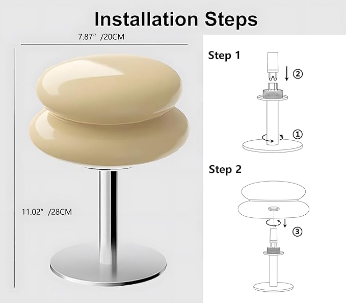Glivpny Mushroom Lamp Table Lamp for Night Stands,Mid Century Modern Desk Lamps for Bedroom, Vintage Dimmable Bedside Small Cute Lamps, Cool Aesthetic House Warming Gifts New Home Decor (Pink)