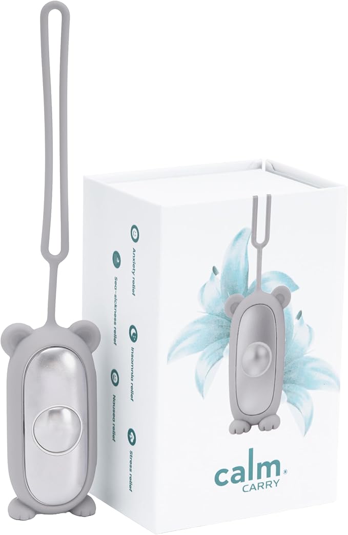 Glowco CalmCarry Mini Bear Kids Sleep Aid Device – Handheld Microcurrent Relaxation Tool, Supports Calm, Focus & Gentle Relief, USB Rechargeable, Portable Wellness Device for Children (Gray)