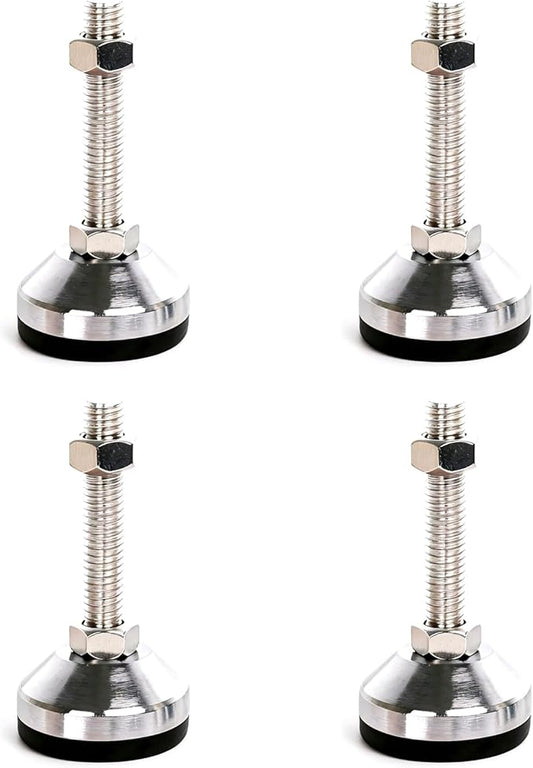 Heavy Duty Leveler Leg, Cabinet Leveling Feet,2.36" Dia. Base,M12 Thread,2000 Lb Capacity,Adjustable Workbench Legs,D60xM12x100,Black Carbon Steel PVC,4-Pack