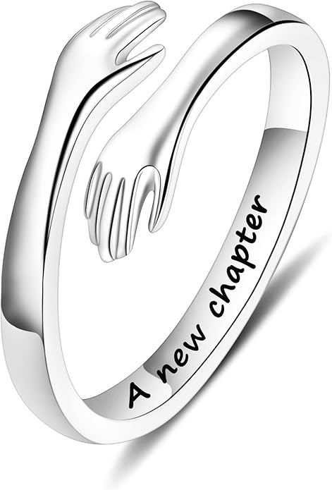 Yesteel Mothers Day Gifts - S925 Sterling Silver Hug Ring for Women Teen Girls, Adjustable Ring Jewelry Mothers Day Birthday Gifts for Daughters Mom Sister Wife Friends Grandma
