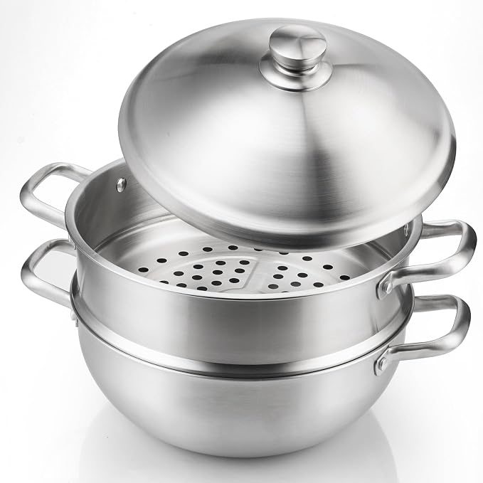 Delarlo Tri-Ply Stainless Steel 12 Inch Everyday Pan With Lid,7.2QT | kitchen everything pan, Chef's Pans,Induction Cooking Pot, 7.2QT Oven Safe Stock Pot, Up to 600℉