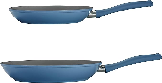 Tramontina Solara 10 & 12-Inch Ceramic Non Stick Frying Pan Set, Heavy-Gauge Aluminum Skillet with Nonstick Coating, Dishwasher and Oven Safe (Blue, 2-Pack)