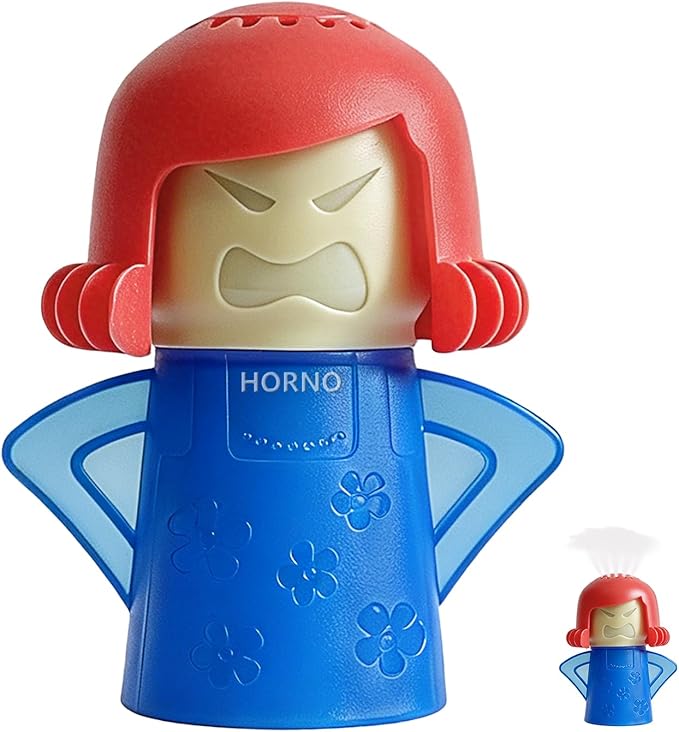 HORNO Angry Mama Microwave Oven Steam Cleaner and Disinfects With Vinegar and Water for Kitchens (Blue)