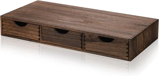 Suzile Wooden Coffee Pod Storage Drawer Cabinet Vintage Tea Organizer Holder with Drawers Coffee Cup & Accessory Storage for Home Office Brewers(3 Drawer)