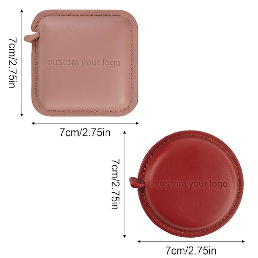 Custom PU Leather Tape Measure – Measuring Tape for Tailoring, Home, and DIY Projects, Personalized Logo Option (100)