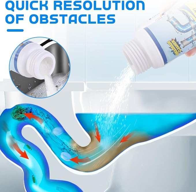 2026 Upgraded Sink and Drain Cleaner, Sink Drain Cleaning Powder, Multi-functional Pipe Unclogging Solution for Kitchen and Bathroom, Fast Acting Clog Remover for Home Users (3PCS)