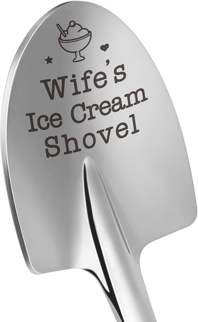 Mothers Day for Wife from Husband, To My Wife Mother's Day Anniversary Wedding Birthday Gifts for Women Wifey I Love You Valentines Easter Romantic Gift for Her, Funny Wife's Ice Cream Shovel Spoon