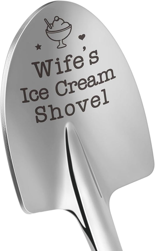 Mothers Day for Wife from Husband, To My Wife Mother's Day Anniversary Wedding Birthday Gifts for Women Wifey I Love You Valentines Easter Romantic Gift for Her, Funny Wife's Ice Cream Shovel Spoon